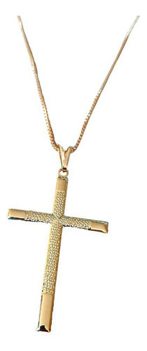 Pingente E Corrente Banhado A Ouro Crucifixo