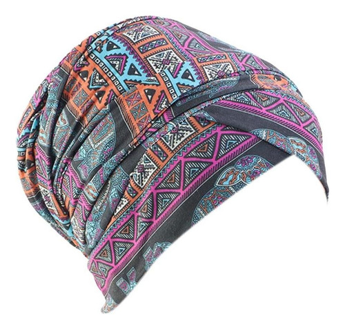 Gorro De Algodão Lenço Elástico Turbante Quimio Gorro