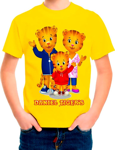 Polera Estampada Daniel Tigre Algodón Unisex Personajes C102