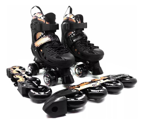 Patines 2 En 1 Roller Y Linea Ajustables