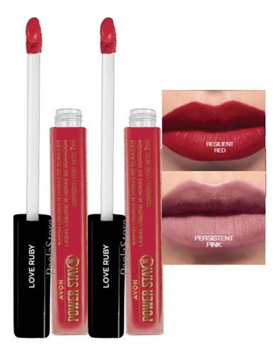 Power Stay Labial Liquido Mate 16h Pack .x2u Avon Surquillo 