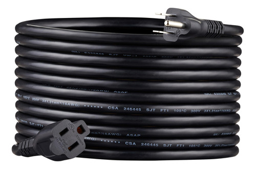 Amazon Basics Cable De Extensión, 13 Amperios, 125 V, 20 P.