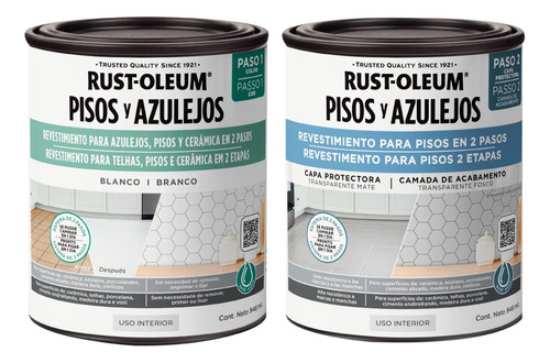 Pintura Pisos Y Azulejos Rust Oleum Color + Protector 946ml