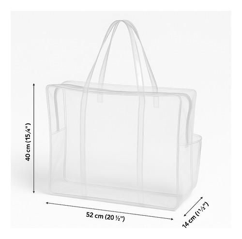 Bolsa Bebê Maternidade Transparente 52x40cm Reforçada