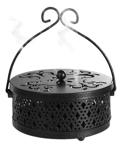 Porta Espirales Metálico Bobina Mosquitos Quemador Incienso Color Negro