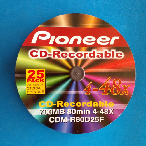 Tubo C/ 22 Cds Regraváveis Pioneer 700 Mb (cdm-r80d25f)