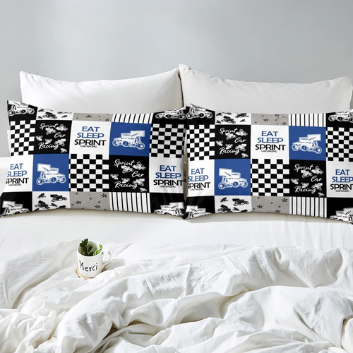 Eat Sleep Sprint Juego De Ropa De Cama De Tamaño Doble, Dise