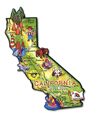 Imanes De Nevera California Artwood State Magnet - Recuerdo