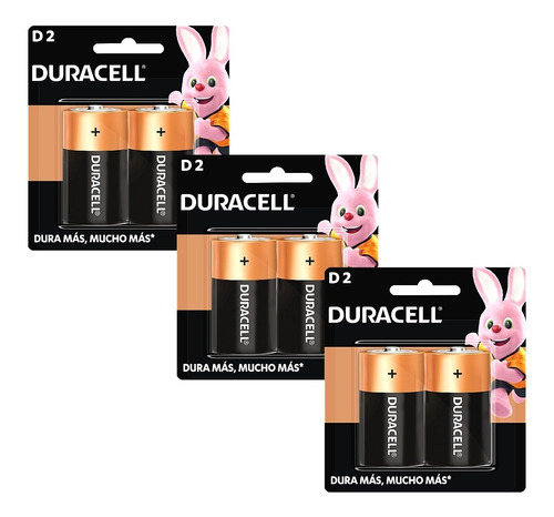 D Tamaño D Duracell Alcalina 1.5v No Recargable 6 Piezas