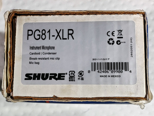 Micrófono Shure Pg 81 Negro (Usado)