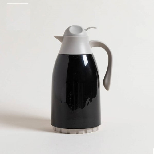 Jarra Termica Plastica Negra Tapa Gris Ampolla De Vidrio