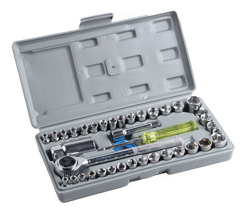 Caja De Herramientas Juego Llave Tubo Kit 40 Piezas Estuche