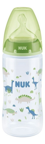 Mamaderas Nuk Fc 6-18 M X 300 Ml Dinosaurio Color Verde