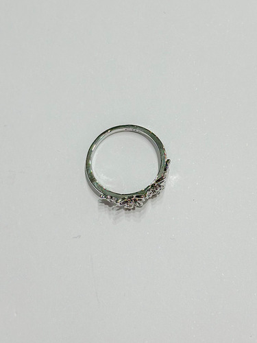 Anillo Con Moños Pequeños Plateado Enchapado En Plata Plateado 7us