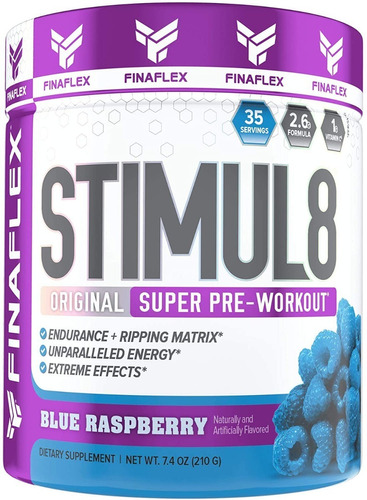 Stimul8 Pre Entreno Fuerte 35 Servicios - Frambuesa Azul