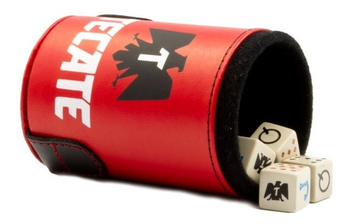 Imagen 3 de 6 de Cubilete Cerveza Tecate Con Portadados, 5 Dados Grabados