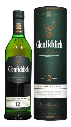Imagen 1 de 5 de Whisky Glenfiddich 12 Años Single Malt Con Estuche - Sufin