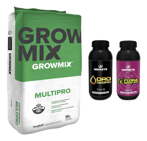 Sustrato Growmix Multipro 80lt Oro Negro Flora Booster 500ml