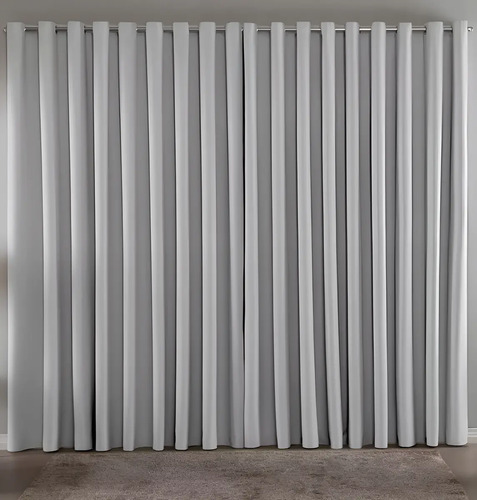 Cortina Blackout Em Tecido 2,80x2,30 Corta Luz Cor Gelo