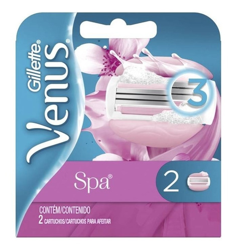 2 Cartuchos De 3 Hojas Para Rastrillo Gillette Venus Spa