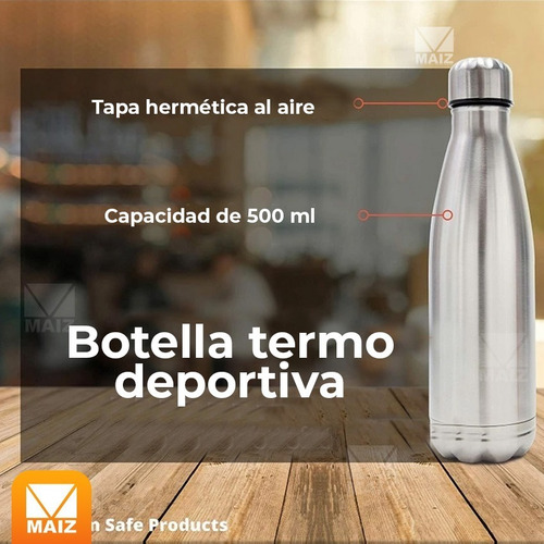 Termo Botella Acero Inoxidable Portatil Antiderrame 500ml