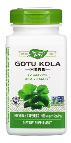 Nature's Way Gotu Kola Centella Asiática X 180 Cáps