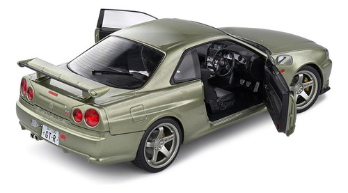 Miniatura Nissan Skyline Gt-r R34 1999 1:18 Solido Verde