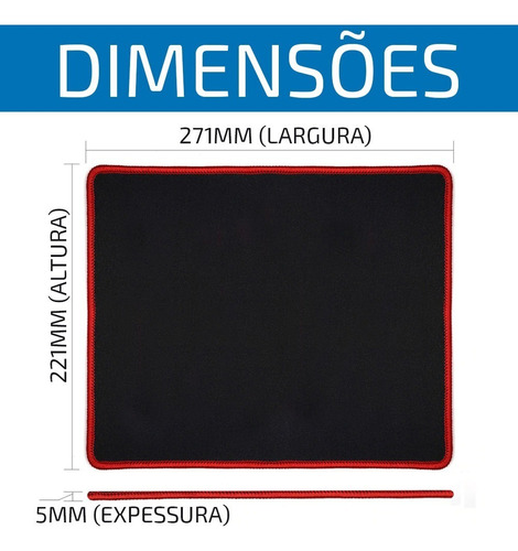 Kit 50 Mousepad Gamer Borda Costurada Speed Edition 27 X 22