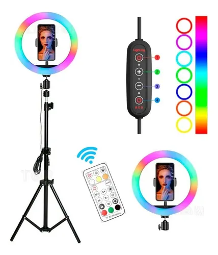 ARO DE LUZ 36CM CON TRIPODE LUZ VARIOS COLORES – tecnoecu