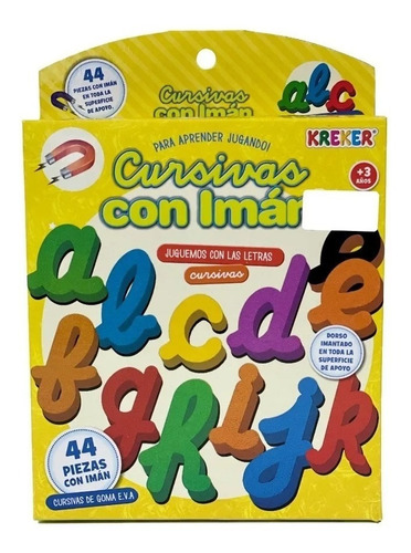 Letras De Goma Eva En Cursiva Con Imán Art327 - Kreker