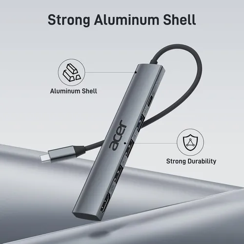 Hub Usb C 5 En 1 De Acer Con Hdmi 4k, 100 W Power Deliver...