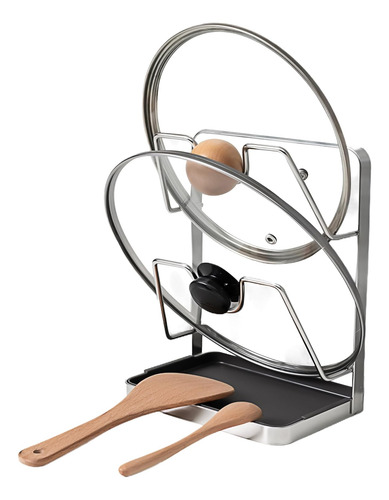 Soporte Para Tapas De Ollas De Acero Inoxidable 304 Mientras