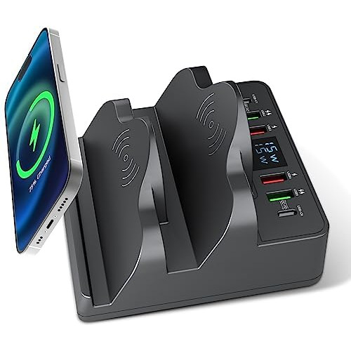 Charger Station Wireless Charger Phone With Qc/pd Ports...