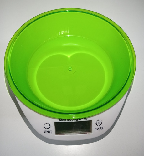 Pesa Digital Gramera Con Recipiente De Cocina Capacidad máxima 6 kg Color Verde claro