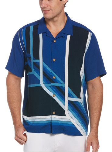 Camisa Perry Ellis Abstract Azul Hombre 4grw7020966