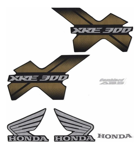 Kit Adesivo Faixa Moto Honda Xre 300 2014 Preta