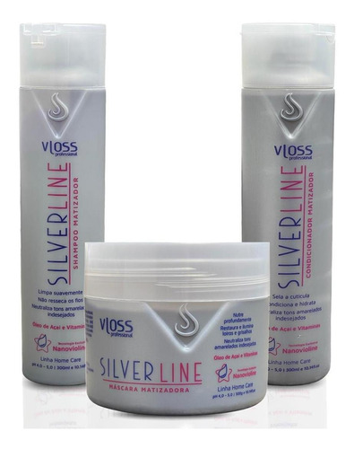 Kit Matizador Silver Line Vloss Home Care Sh + Masc + Cond