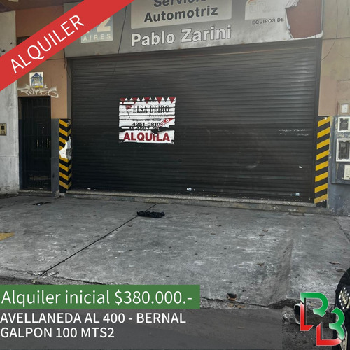 Alquila Galpon  Av. Avellaneda Al 400. Bernal Centro