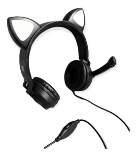 Audífonos Gamer Con Luz Led Gatito Diadema Headphones