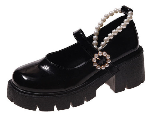 . Nuevos Zapatos De Mujer Vintage Mary Pearl Thick .