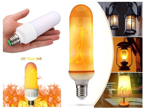 Lâmpada Led Luz Efeito Chama Tocha De Fogo 7w (bivolt) #