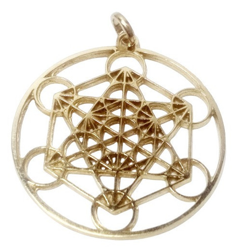 Cubo De Metatron Grande Chapa De Oro 