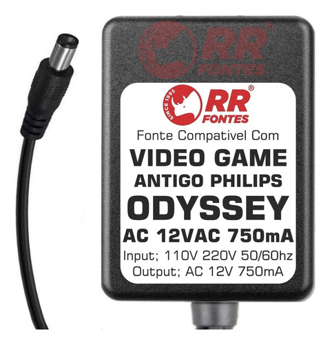 Fonte Ac 12v Para Console Game Antigo Odyssey Da Philips