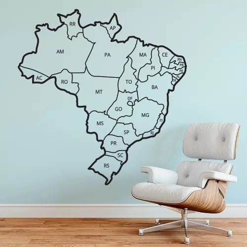 Adesivo Mapa Do Brasil Com Pins Adesivos - Mapa De Viagens