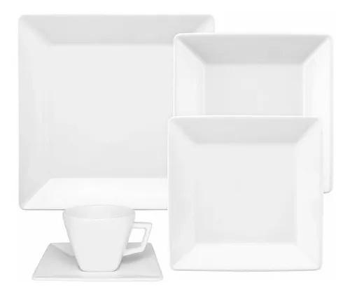Set vajilla cuadrado 30 piezas blanco y negro alaniz home new arrivals