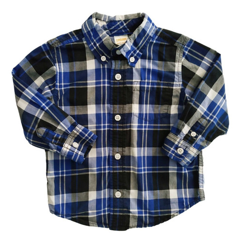 Camisa Bebé 18 A 24 Meses Niño Manga Larga Azul Oscuro