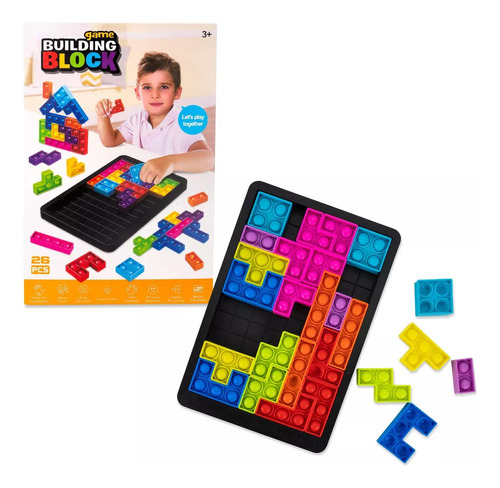 Tetris Didactico Piezas Pop It Colores Encastre Fidget Toy