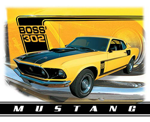 Desperate Enterprises Ford Mustang Boss 302 Tin Sign, 16  W 
