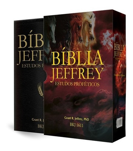 Bíblia Profética Estudo Jeffrey Preta Com Dourado Luxo Bkj