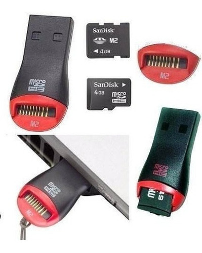 Imagen 5 de 5 de Adaptador Lector Usb De Memoria Micro Sd Sdhc Llavero